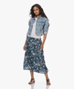 Pomandère Zijdemix Satijnen Print Rok - Ocean Blue -JAMES PERSE WINKEL 230706 28bfb362 4805 453b ac61 37c8015ab2db