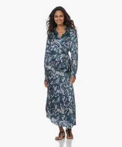 Pomandère Zijdemix Satijnen Print Rok - Ocean Blue -JAMES PERSE WINKEL 230706 2aef7757 7a5b 4d80 ace9 4e0786f98706