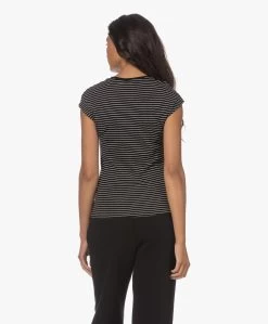 Closed Gestreept T-Shirt Met Kapmouwen - Zwart -JAMES PERSE WINKEL 230706 52aece44 7faf 4ecf b5ca a4035ff989f2