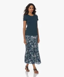Pomandère Zijdemix Satijnen Print Rok - Ocean Blue -JAMES PERSE WINKEL 230706 78894a9b f6eb 4c2a 99cd 7bebb77b4971