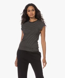 Closed Gestreept T-Shirt Met Kapmouwen - Zwart -JAMES PERSE WINKEL 230706 a69e9c4f 2774 491c ba79 9303ecfff02b