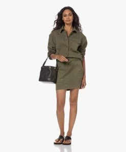 Anine Bing Aveline Stretch-Katoenen Cargo Rok - Army Green -JAMES PERSE WINKEL 230706 ac1fe3b1 3cea 47d7 8563 df4639f6c912