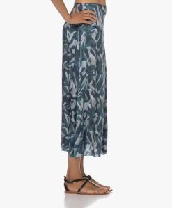 Pomandère Zijdemix Satijnen Print Rok - Ocean Blue -JAMES PERSE WINKEL 230706 afe08d24 37bb 4f6d afbd 82228a7fe430