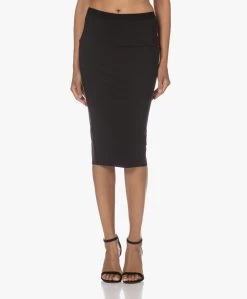 Japantky Nosi Jersey Kokerrok - Zwart