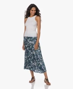 Pomandère Zijdemix Satijnen Print Rok - Ocean Blue -JAMES PERSE WINKEL 230706 cff272c9 1020 4b5a a0d5 d420b6231324