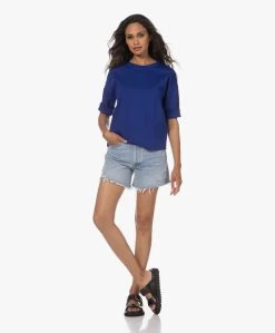 Lasalle Boxy Ponte Jersey T-Shirt - Royal -JAMES PERSE WINKEL 230706 ebab7a0e a260 4db5 99df f5d556aba01a