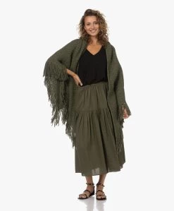 Enza Costa Cool Cotton Tiered Maxi Rok - Dark Olive -JAMES PERSE WINKEL 230711 0bd05611 061c 441a 8901 608c523d5528