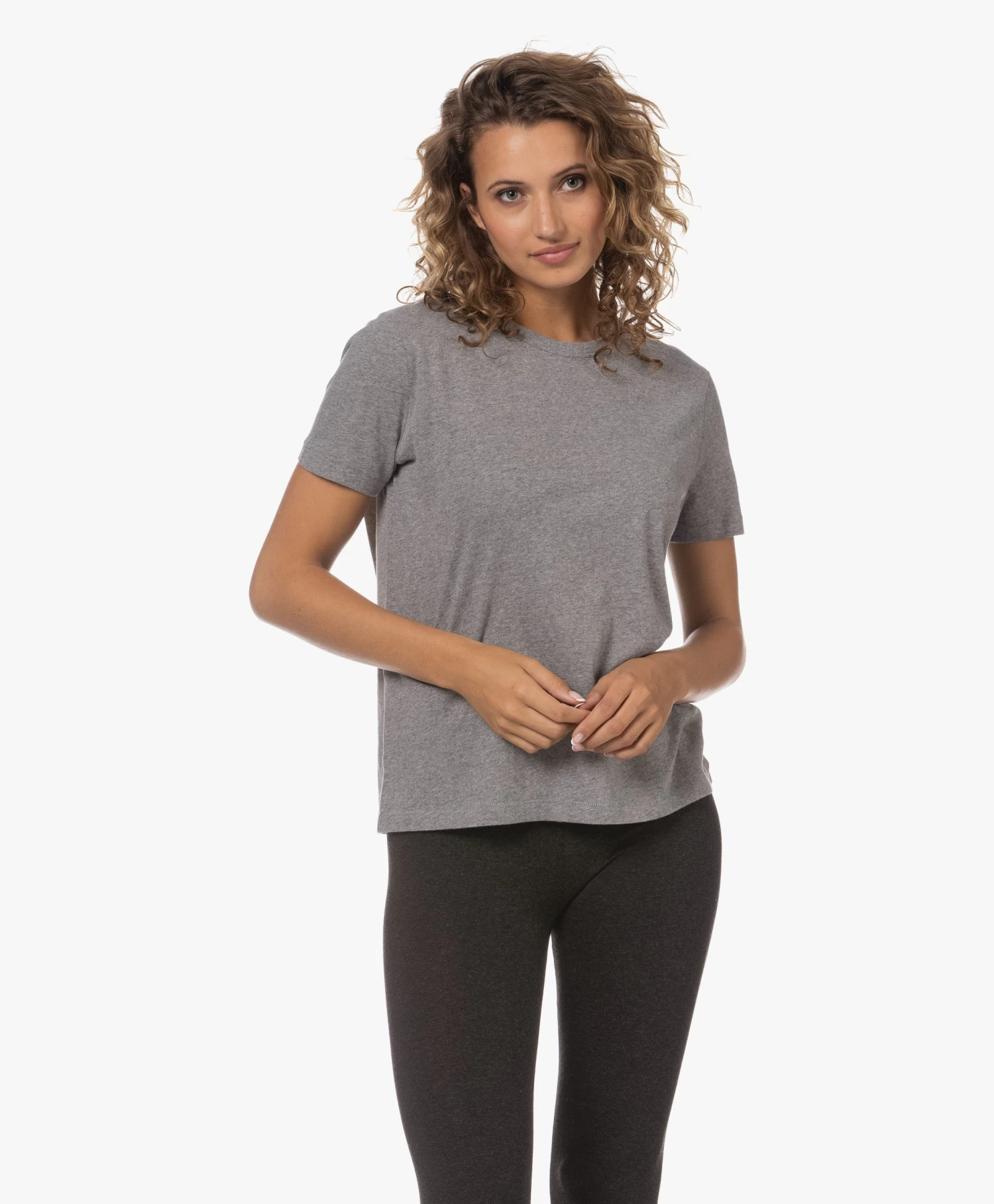 Majestic Filatures T-Shirt Met Ronde Hals - Grijs Mêlee 5 Majestic Filatures T-Shirt Met Ronde Hals - Grijs Mêlee - Afbeelding 3