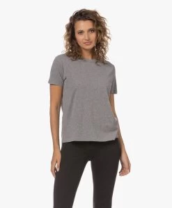 Majestic Filatures T-Shirt Met Ronde Hals - Grijs Mêlee