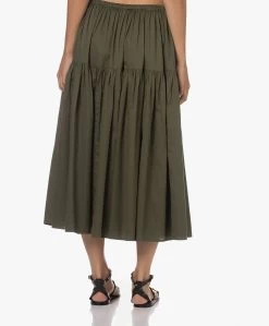 Enza Costa Cool Cotton Tiered Maxi Rok - Dark Olive -JAMES PERSE WINKEL 230711 fe5fe525 1a6d 4ea7 87f8 989a99b79daa