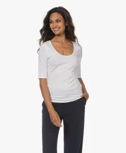 Filippa K Cotton Stretch Scoop Neck T-Shirt - Wit -JAMES PERSE WINKEL 230713 22f7895f 5015 4e54 bbfc b1d42b1ba47a