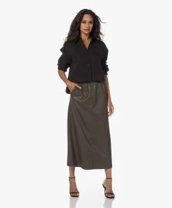 Japantky Konomi Vegan Leren Lange Rok - Khaki -JAMES PERSE WINKEL 230720 0c660300 9419 42da a51f 2fa6af117be1