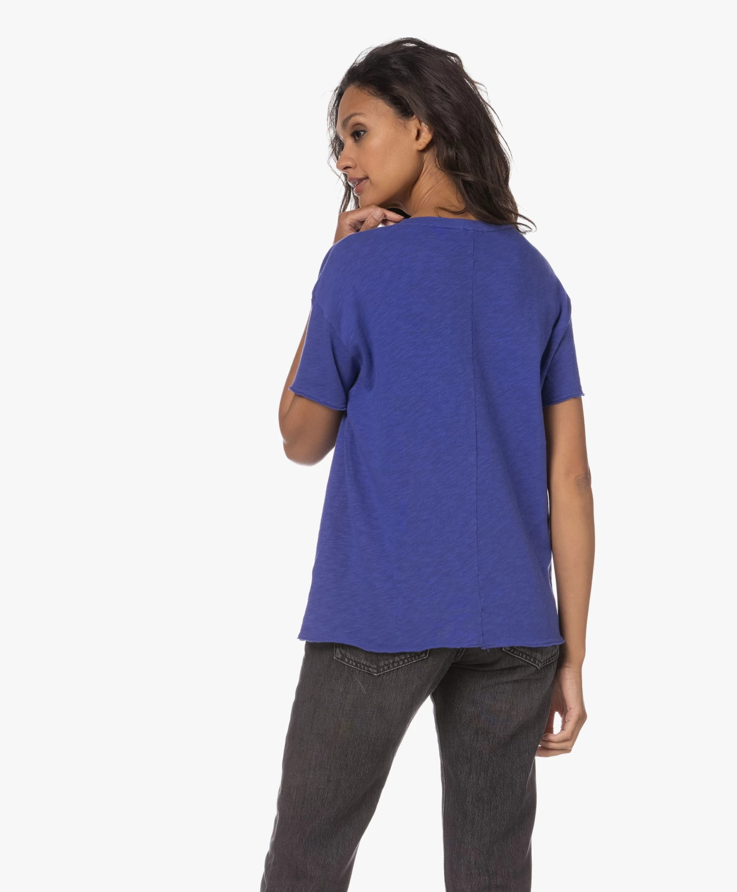 American Vintage Sonoma Slub Jersey T-Shirt - Vintage Royal Blue 6 American Vintage Sonoma Slub Jersey T-Shirt - Vintage Royal Blue - Afbeelding 4