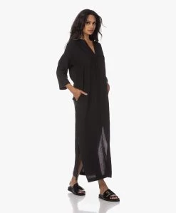 Woman By Earn Judy Linnen Maxi Jurk - Zwart -JAMES PERSE WINKEL 230720 aee40980 c77a 459c 8d8f 5e1427d9f3a0