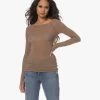 Gai+Lisva Amalie Wolmix Boothals Longsleeve - Wood Smoke