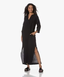Woman By Earn Judy Linnen Maxi Jurk - Zwart -JAMES PERSE WINKEL 230720 d5282496 b684 4fa6 9ba2 9c2512773408