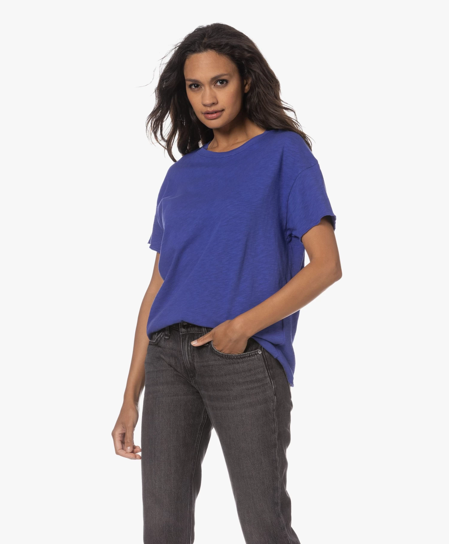 American Vintage Sonoma Slub Jersey T-Shirt - Vintage Royal Blue 14 American Vintage Sonoma Slub Jersey T-Shirt - Vintage Royal Blue - Afbeelding 12