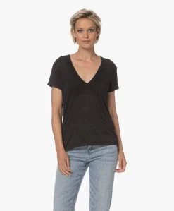 Iro Rodeo Linnen V-Hals T-Shirt - Zwart -JAMES PERSE WINKEL 230724 5b903c85 eae5 4ed6 b57f d90d7d74b5ac