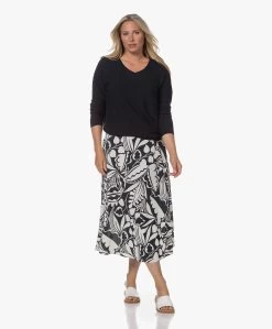 Kyra Juul Print Crêpe Midi Rok - Donker Navy -JAMES PERSE WINKEL 230725 970920a4 ff93 4223 b8d7 718dc1b4c346