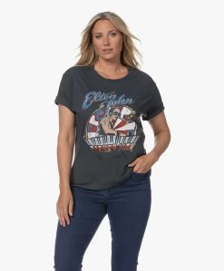 Daydreamer Elton John Rocket Man Boyfriend T-Shirt - Vintage Black