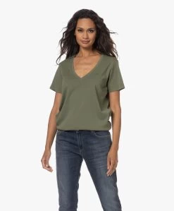 Denham Ramona Katoenen V-Hals T-Shirt - Four Leaf Clover -JAMES PERSE WINKEL 230727 4812c43b 9706 4e0e afe4 5f85cd892b1f