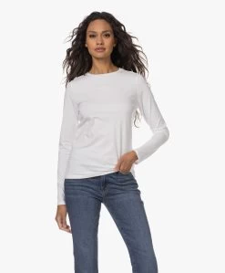 No Man'S Land Katoenen R-Hals Longsleeve - Wit -JAMES PERSE WINKEL 230727 50457086 11e9 46a2 a110 1b50826a25ef