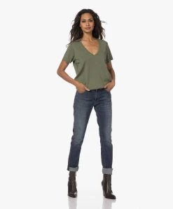 Denham Ramona Katoenen V-Hals T-Shirt - Four Leaf Clover -JAMES PERSE WINKEL 230727 fd714c8e ec65 4bc2 8820 74d21efb8cc3