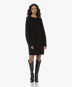Drykorn Kadyra Naadloos Gebreide Wollen Mini Jurk - Zwart
