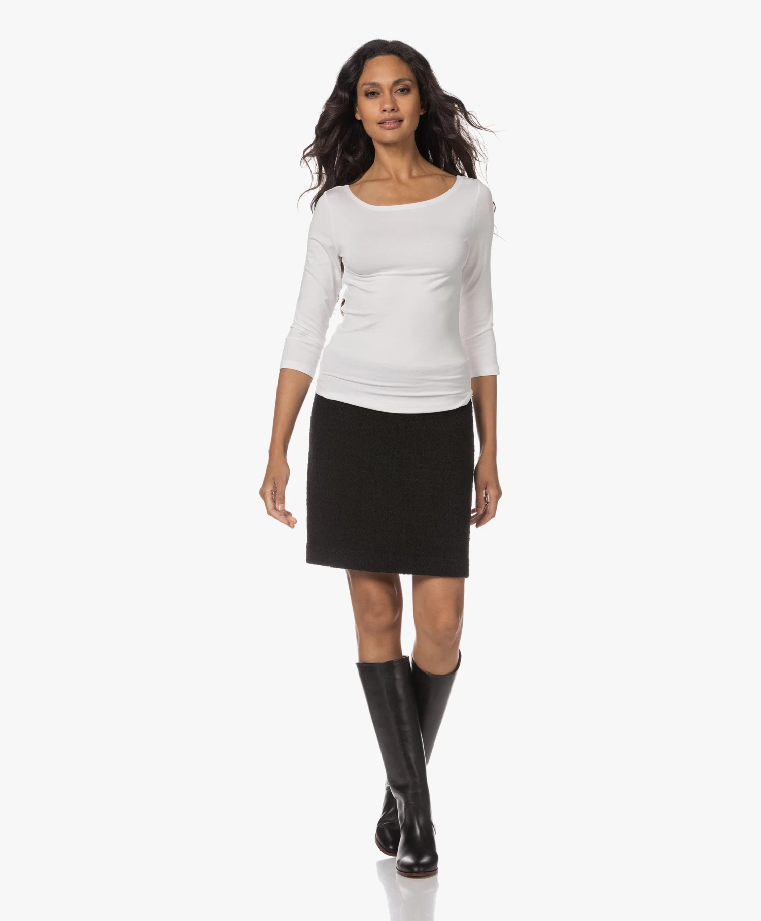 No Man'S Land Rechte Bouclé Rok - Zwart 8 No Man'S Land Rechte Bouclé Rok - Zwart - Afbeelding 6