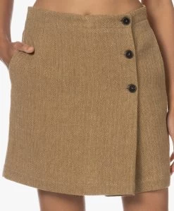 Pomandère Linnen-Wolmix Visgraatdessin Rok - Honey -JAMES PERSE WINKEL 230802 5c3a920d c1c1 47d1 b3d3 7d3e17552371