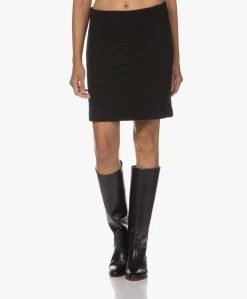 No Man'S Land Rechte Bouclé Rok - Zwart