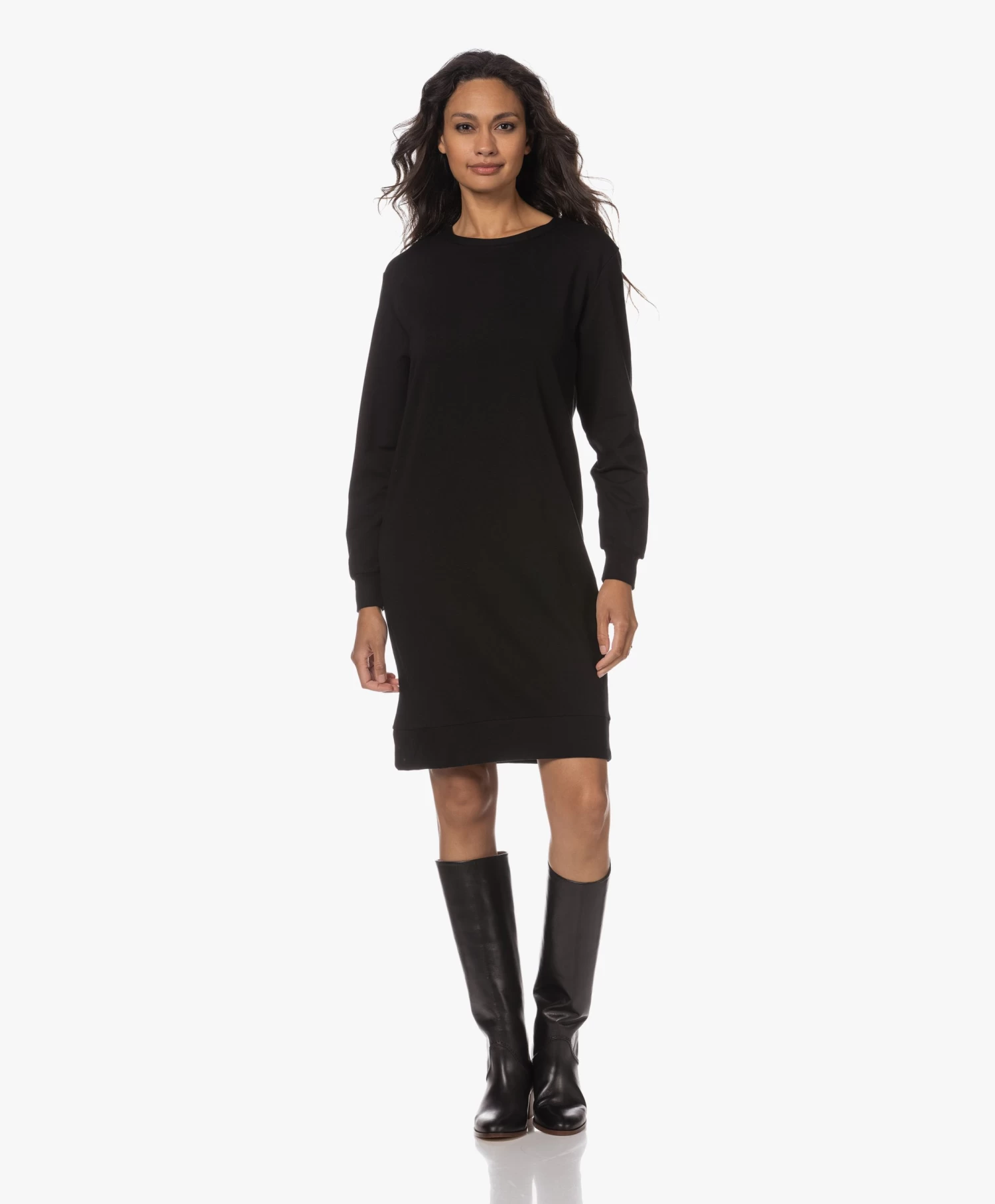 Majestic Filatures Viscose Sweaterjurk - Zwart 3 Majestic Filatures Viscose Sweaterjurk - Zwart