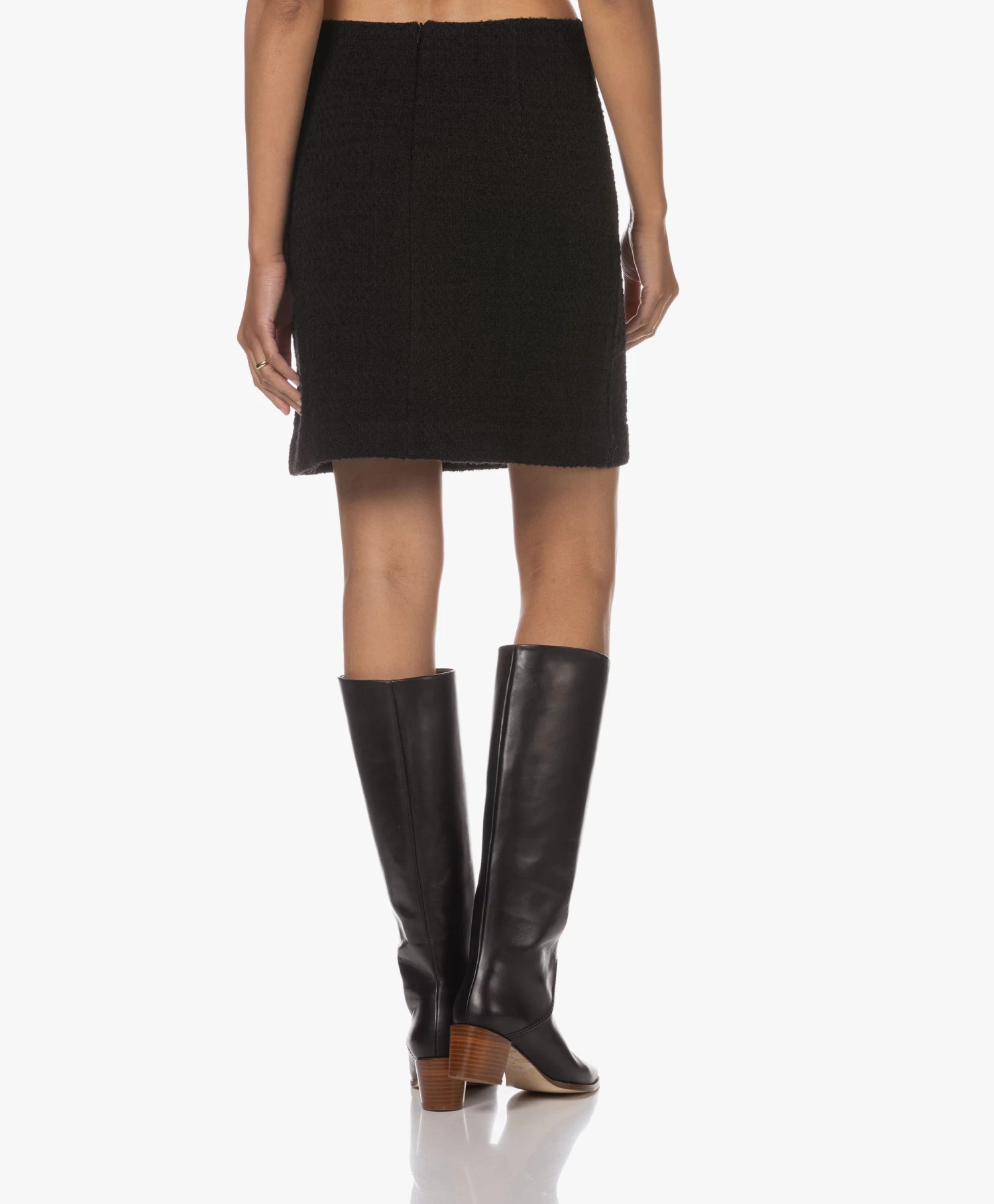 No Man'S Land Rechte Bouclé Rok - Zwart 6 No Man'S Land Rechte Bouclé Rok - Zwart - Afbeelding 4