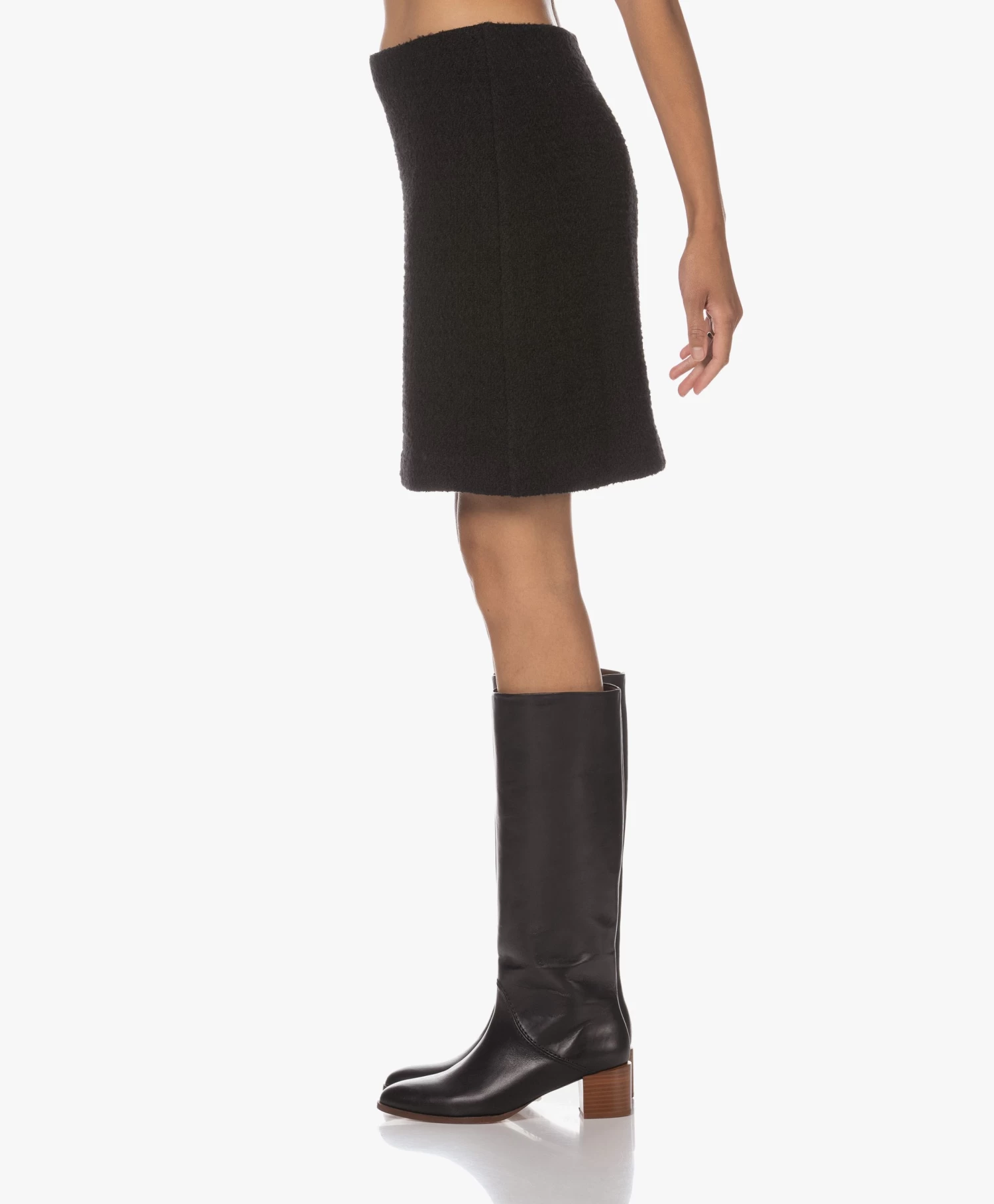 No Man'S Land Rechte Bouclé Rok - Zwart 9 No Man'S Land Rechte Bouclé Rok - Zwart - Afbeelding 7