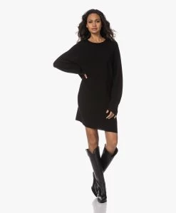 Drykorn Kadyra Naadloos Gebreide Wollen Mini Jurk - Zwart -JAMES PERSE WINKEL 230802 cdf09296 ed90 484b a4a0 4a359ee4f671