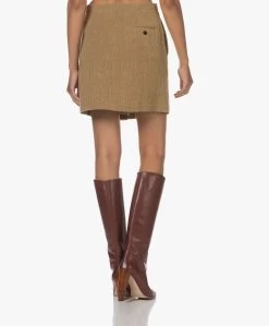 Pomandère Linnen-Wolmix Visgraatdessin Rok - Honey -JAMES PERSE WINKEL 230802 cffb1ddc 977a 4efc b79d b391d86c87e4