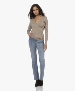 Lasalle Lyocell Jersey Overslag T-Shirt - Taupe -JAMES PERSE WINKEL 230808 001af686 b51d 43f2 a2ed d2c048f7dbfa