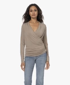 Lasalle Lyocell Jersey Overslag T-Shirt - Taupe -JAMES PERSE WINKEL 230808 65e5f370 8c6e 4ac7 a696 343f80b94cbc