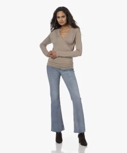 Lasalle Lyocell Jersey Overslag T-Shirt - Taupe -JAMES PERSE WINKEL 230808 8b72c6b9 81ac 4598 9fe6 e87fd83358c8