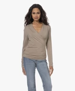 Lasalle Lyocell Jersey Overslag T-Shirt - Taupe -JAMES PERSE WINKEL 230808 a813c8a9 9193 4745 8707 70b2ae794599