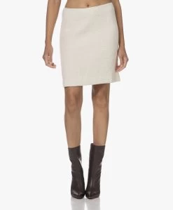 No Man'S Land Rechte Bouclé Rok - Crème