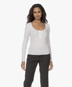 Wolford Henley Modal Longsleeve - Wit -JAMES PERSE WINKEL 230810 c8f50798 1072 40ec 8422 3e0fdb8eecbe