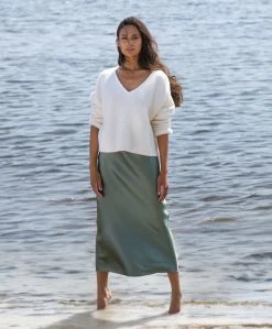 Anine Bing Chloe Zijden Slip Dress - Artichoke -JAMES PERSE WINKEL 33bf19f7 933c 44c9 9783 7a2dddc9ae39 68