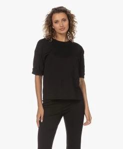 Lasalle Boxy Ponte Jersey T-Shirt - Zwart -JAMES PERSE WINKEL 59b4cd90 b94a 4907 a4b3 094dcf1ba7b0 05