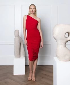 Norma Kamali Diana Tech Jersey One Shoulder Jurk - Rood -JAMES PERSE WINKEL 744c0be6 09e5 47ad 95c9 37d8389f6ca8 167