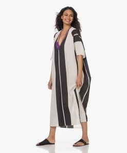 Su Paris Lida Gestreepte Herringbone Kaftan - Zwart -JAMES PERSE WINKEL 970c6e04 26a6 48de 9744 a48a5730f828 54