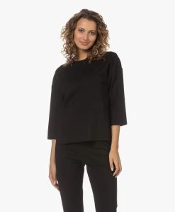 Lasalle Boxy Ponte Jersey T-Shirt - Zwart -JAMES PERSE WINKEL e3194541 e661 49b8 b794 6c88aa4ba4a4 12